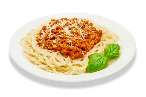 istock Spaghetti bolognese on a white plate 683010476