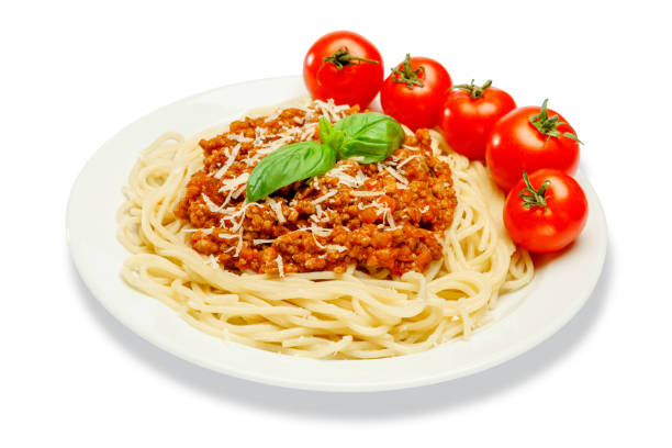 istock Spaghetti bolognese on a white plate 683010808