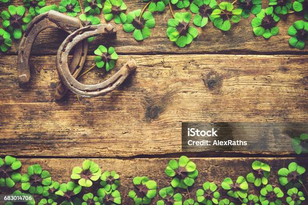 St Patricks Day Lucky Charms Stock Photo - Download Image Now - Clover, Clover Leaf Shape, Four Leaf Clover