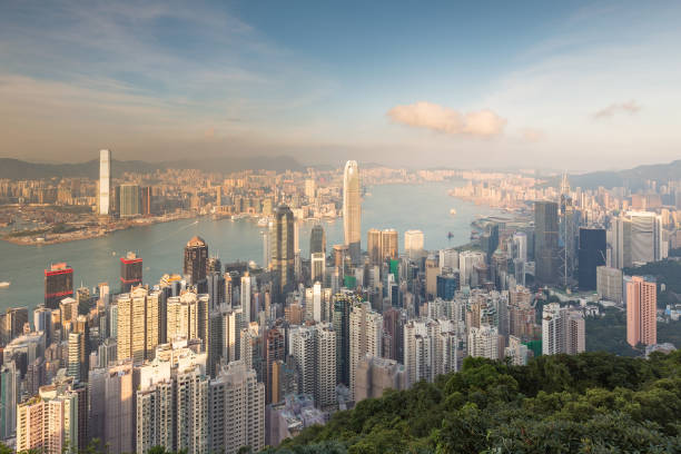 istock Aerial view Hong Kong central business downtown building 683027838