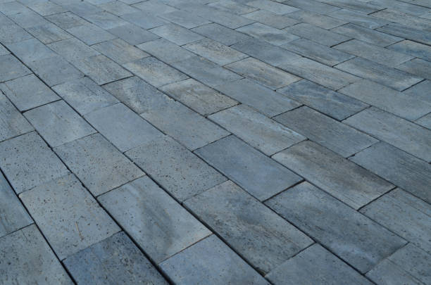 istock Background texture of gray tile pavement 683031032