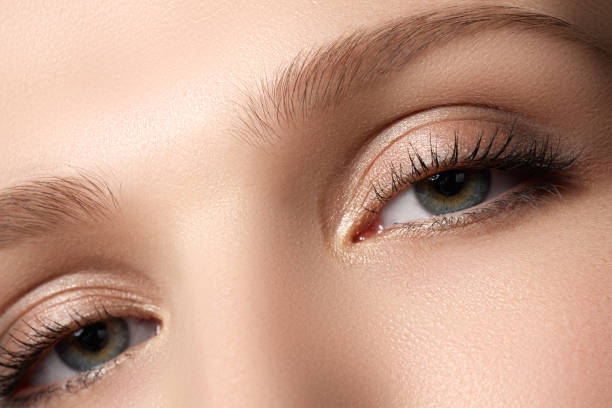 istock Eye makeup. Beautiful eyes make-up. Holiday makeup detail 683035396