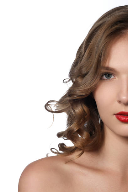 istock Beautiful young woman with long curly hair. Beautiful model 683035502