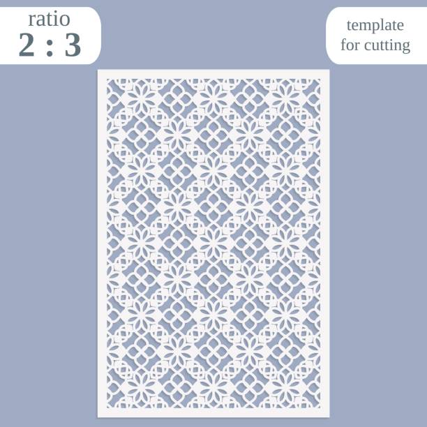 istock Paper openwork greeting card, template for cutting, lace invitation,  lasercut metal panel, wood carving,  vector illustration 683041418