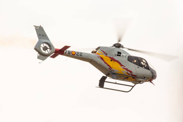 라 돔, 폴란드-8 월 23 일: 헬기 순찰 (순찰 aspa) 2015 년 8 월 23 일에 공기 보기 돔 동안 수행 하는 곡예비행 스페인어 - skydiving parachute parachuting helicopter 뉴스 사진 이미지