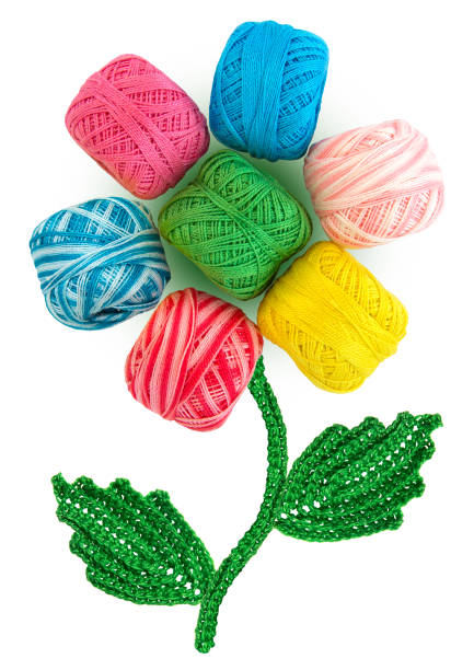 istock Flower from skeins of thread and crocheted petals 683060134