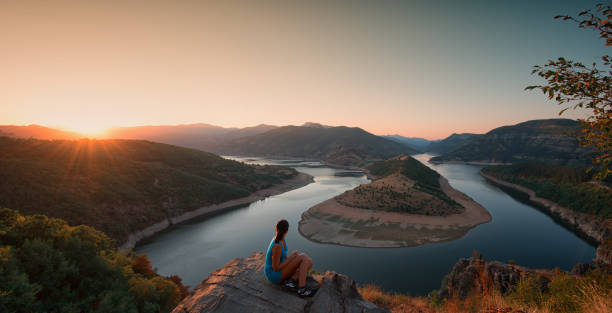 istock Magnificent summer sunset at the meander of Arda River, Bulgaria 683067170