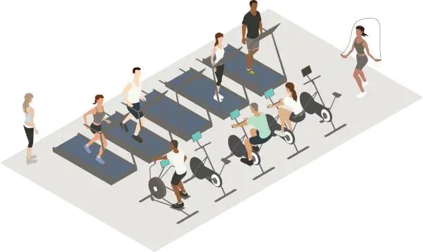 Vector illustration of Cardio Workout Illustration