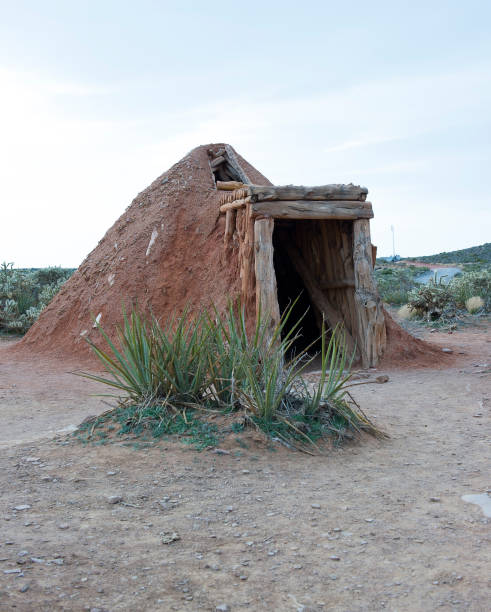 Navajo sweat lodge to clean the mind and spirit stock photo