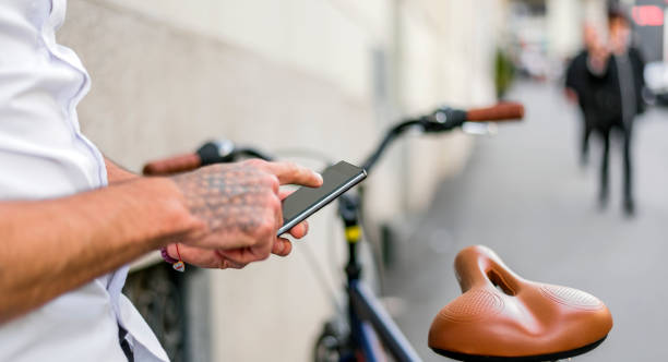 istock Close up of a man using mobile smart phone 683090628