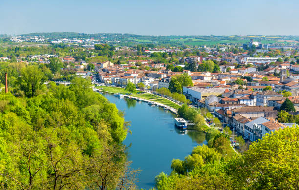 The Charente River at Angouleme, France stock photo