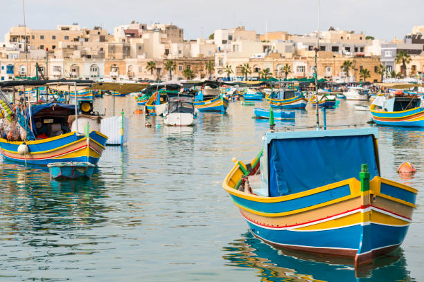 istock Boats in Marsaxlokk harbor, Malta 683098526