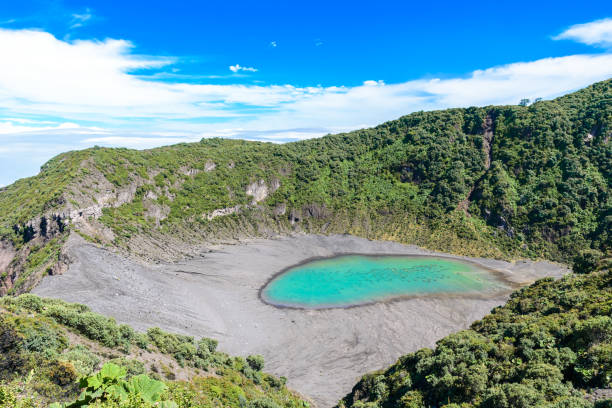 Irazu volcano - crater lake - Costa Rica Irazu volcano - crater lake - Costa Rica, travel destination in Central America irazu stock pictures, royalty-free photos & images