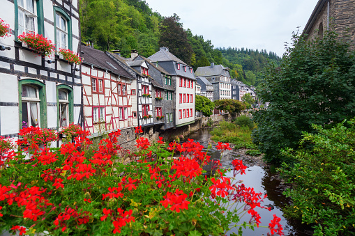 picturesque town of Monschau in the Eifel region, Germany