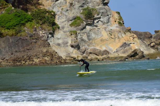 istock Paddle Boarder In Sunset Bay State Park, Oregon 683117336