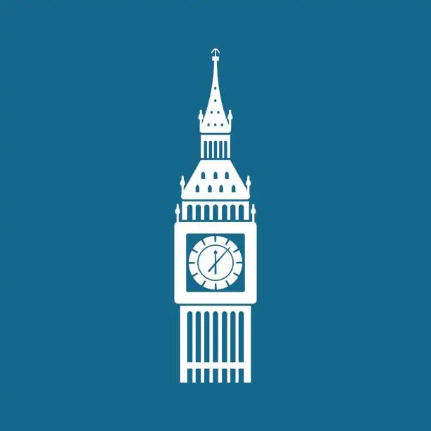 Vector illustration of Big Ben in Westminster, London