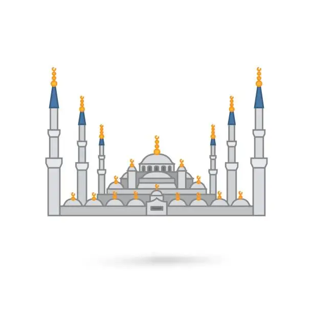 Vector illustration of The Blue Mosque, Istanbul, Turkey