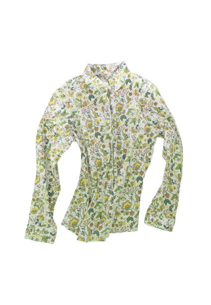 istock Female shirt, blouse with bright floral pattern, isolated on white background 683119166