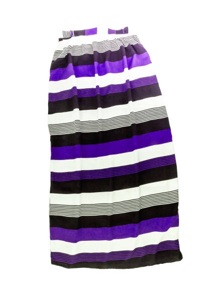 istock Women's long skirt with a striped multi-colored pattern, isolated on white background 683119174
