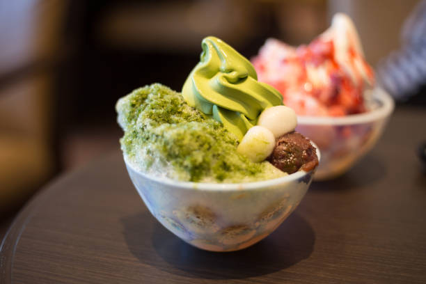 istock Japanese style shaved ice with Matcha green tea ice creams. 683119208