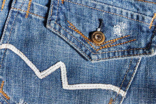 istock Jeans close-up, old, pocket back, front, crumpled, ragged. 683119218