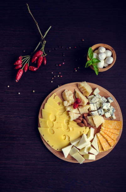 istock Tasty appetizer. Plate of Cheese. 683119246
