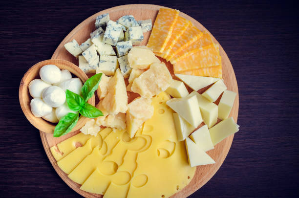 istock Tasty appetizer. Plate of Cheese. 683119476