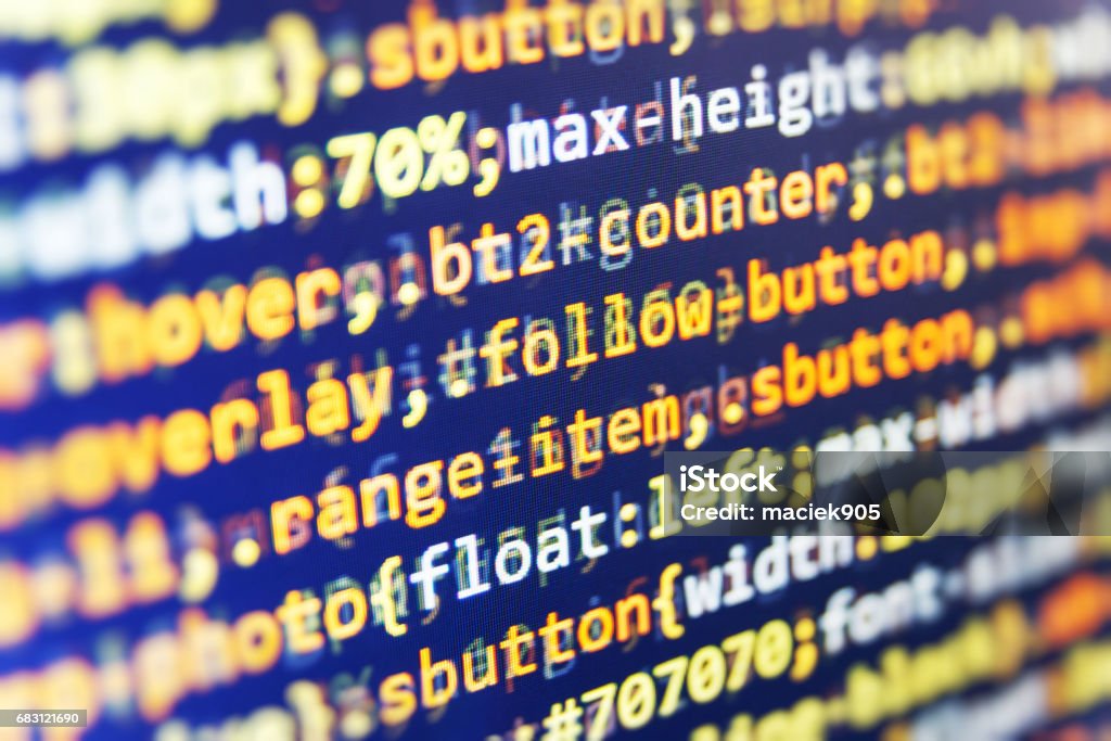 Website Programming Source Code Closeup Stock Photo - Download Image ...