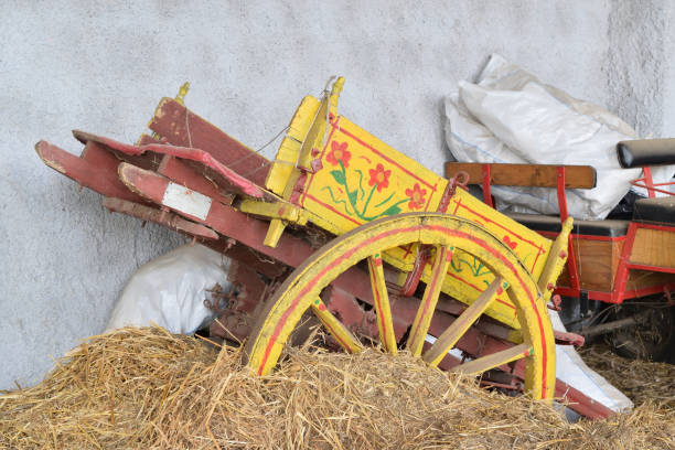 istock Old Sicilian chariot abandoned on straw 683128736