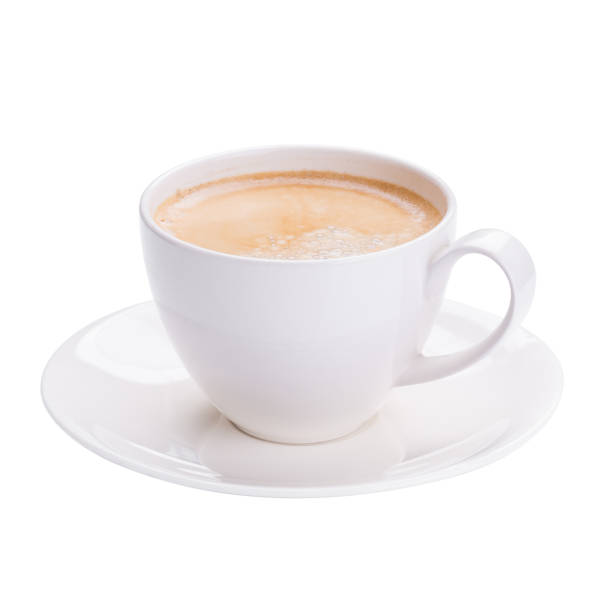 istock Hot americano coffee in white glass on white background 683130584