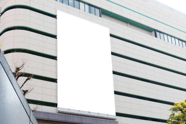 Street, Banner - Sign, Lighting Equipment, Billboard, Advertisement,Large blank billboard on a street wall,  banners with room to add your own text