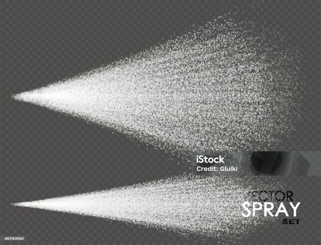 Spray, smoke, dust and dots. Spray, smoke, dust and dots, mist of atomizer. Vector effect, illustration. Spraying stock vector