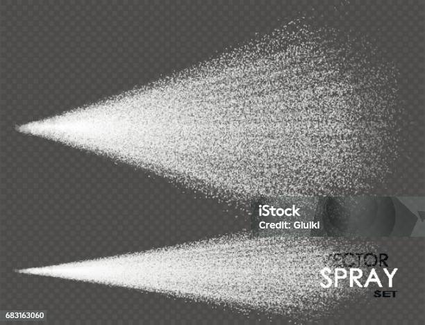 Spray Smoke Dust And Dots Stock Illustration - Download Image Now - Spraying, Water, Spray