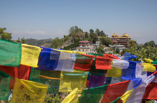 istock Prayer flag mountain near Namobuddha monastery. 683166490