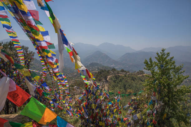 istock Prayer flag mountain near Namobuddha monastery. 683166506