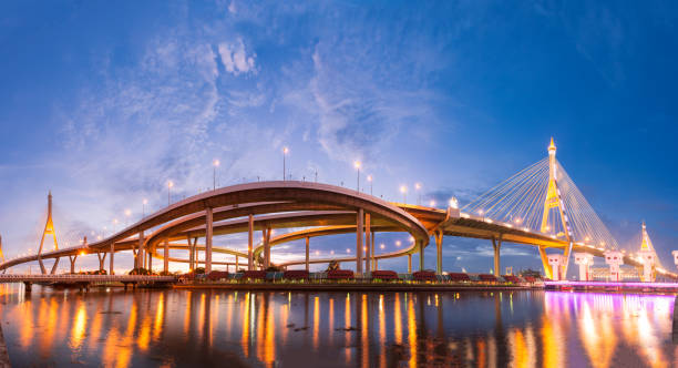 istock Landscape sunset of Bhumibol Bridge 683169382