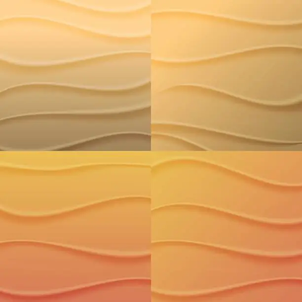 Vector illustration of Set of backgrounds waves of sand, vector illustration.