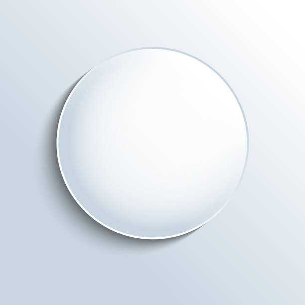 White glass sphere shape button White glass sphere shape button concave stock illustrations