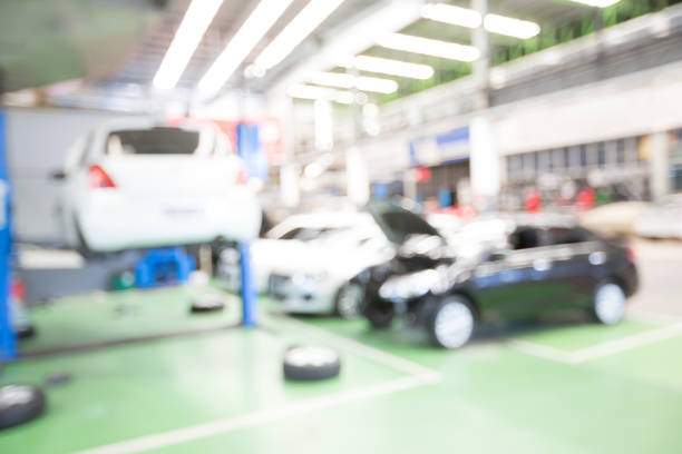 istock Blurred background of car repair service 683191898