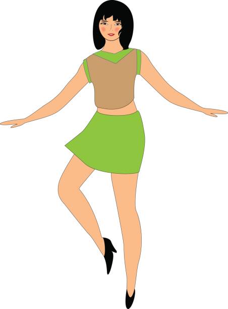 ilustrações de stock, clip art, desenhos animados e ícones de dancing girls. vector illustration - facial expression isolated lifestyles exoticism