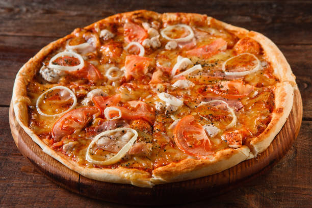 istock Appetizing hot pizza, italian food, pizzeria menu 683207486