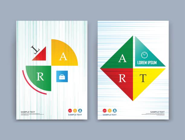 illustrazioni stock, clip art, cartoni animati e icone di tendenza di composizione astratta. superficie della cornice di testo della figura del cerchio giallo. a4 brochure copertina design. modello di foglio del titolo fantasia. icona della visualizzazione città. arte della prima pagina vettoriale creativa. texture della fo - art title backgrounds frame banner