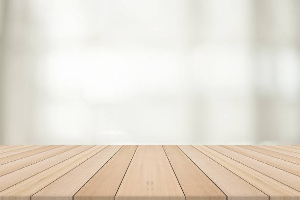istock Empty wooden table with blurred background,Free space for product editing 683220240