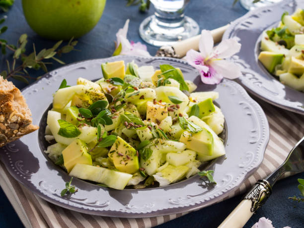 istock Green Avocado cucumber served healthy salad 683225992
