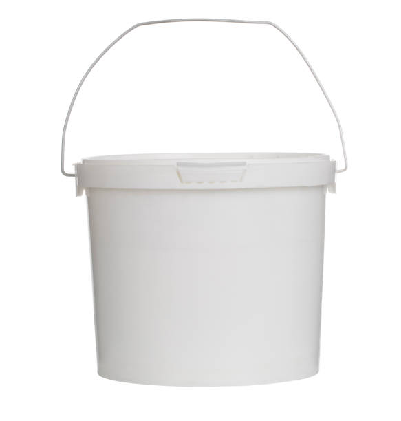 Paint plastic bucket on White with a Clipping Path