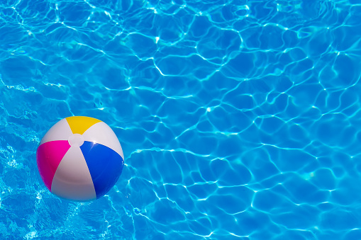 Rubber ball in the pool