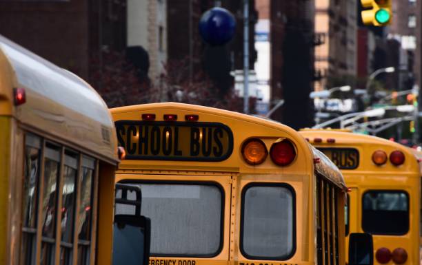 istock Yellow bus in New York 683236490