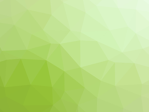 Green white gradient abstract polygon shaped background.