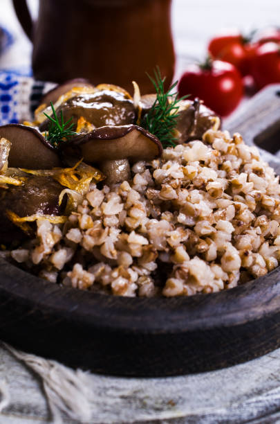 istock Boiled buckwheat with mushrooms 683243234