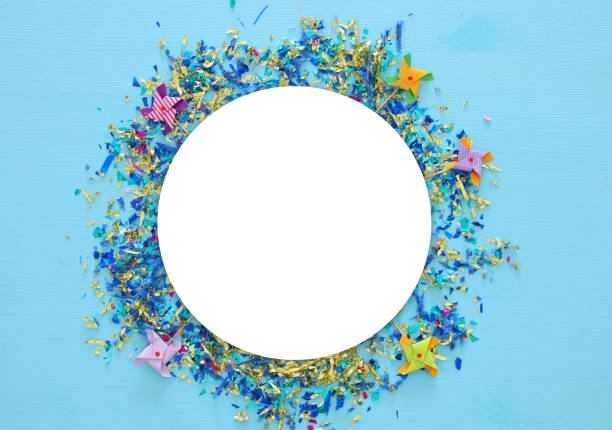 istock party blue background with colorful confetti 683257186